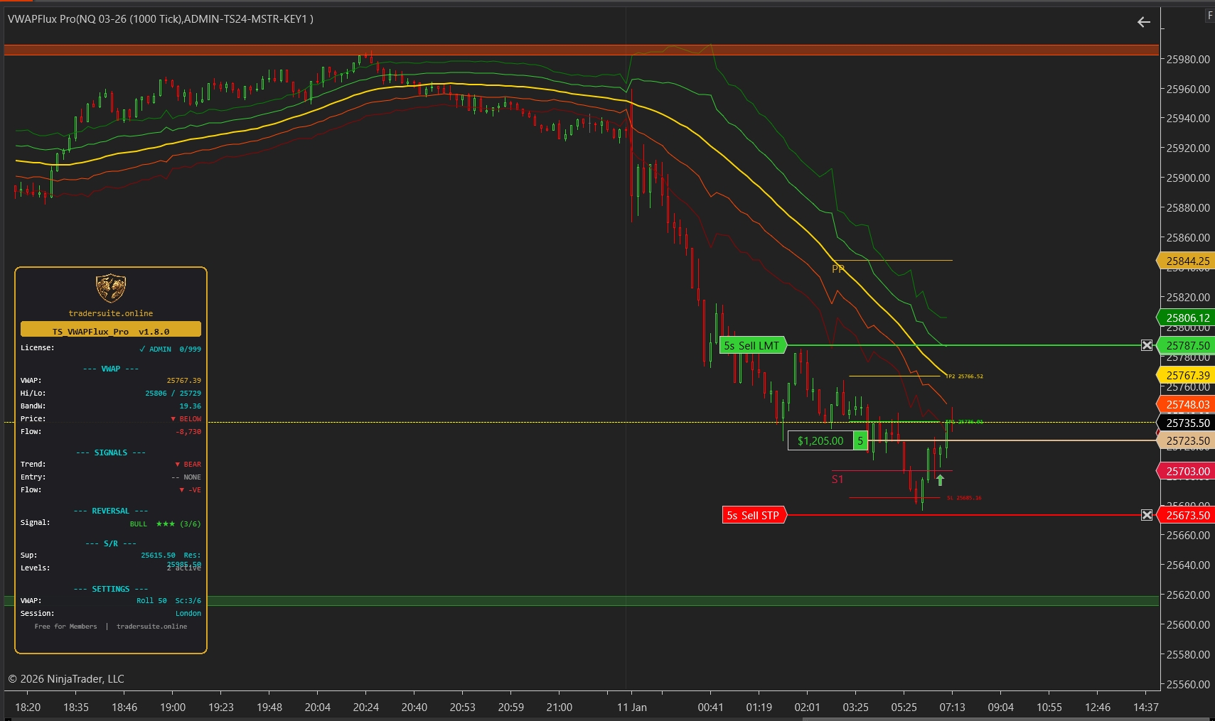 Ts Vwapflux Pro - NT8 Trading Indicator